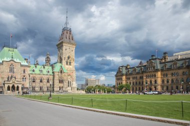 Ottawa, Kanada 'daki Parlamento Tepesi' nin güzel manzarası.