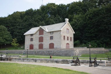 Kanada, Ottawa 'daki Rideau Kanalı' ndaki Bytown Müzesi 'nin güzel manzarası.