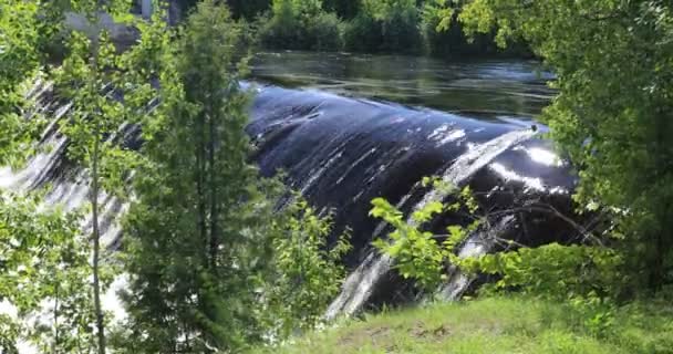 Vacker Utsikt Över Montmorency Waterfall Kanada — Stockvideo