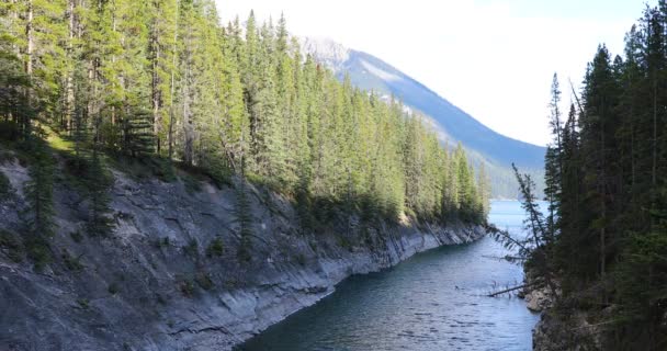 Schöne Aussicht Auf Den Minnewanka Lake Banff National Park Kanada — Stockvideo