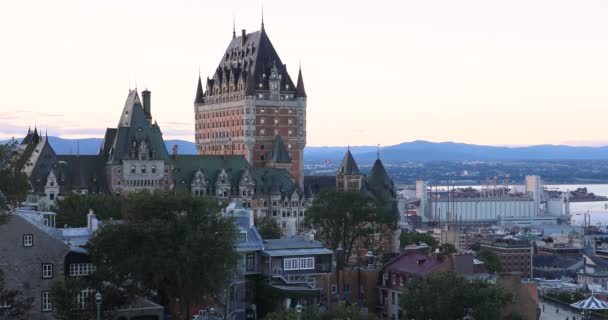 Hermosa Vista Fairmont Chateau Frontenac Ciudad Quebec Canadá — Vídeos de Stock