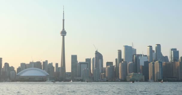 Vacker Utsikt Över Rogers Centre Och Tower Toronto Kanada — Stockvideo