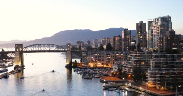 Hermosa Vista Bahía Vancouver Vancouver Canadá — Vídeos de Stock