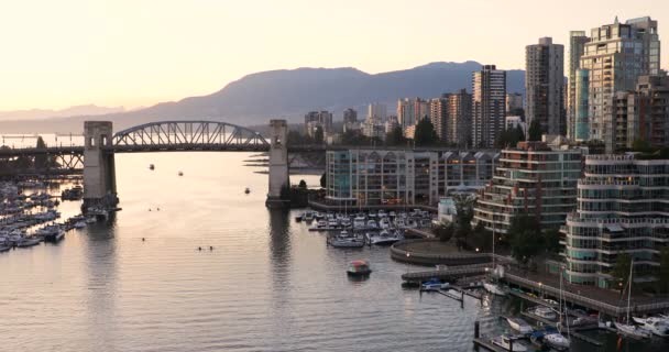 Прекрасний Вид Ванкуверську Бухту Ванкувері Канада — стокове відео