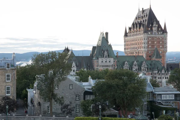 Quebec City, Kanada 'daki Fairmont Le Chateau Frontenac' ın güzel manzarası