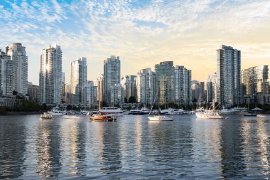 Vancouver, Kanada 'daki Vancouver Körfezi' nin güzel manzarası