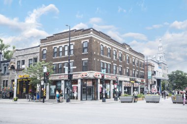 Montreal, Kanada 'daki Plateau-Mont-Royal sokaklarının güzel manzarası
