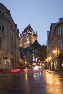 Quebec City, Kanada 'daki Fairmont Le Chateau Frontenac' ın güzel manzarası