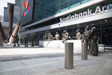 Toronto, Kanada 'daki Toronto' daki Scotiabank Arena 'nın güzel manzarası