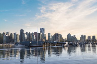 Vancouver, Kanada 'daki Vancouver Körfezi' nin güzel manzarası