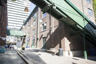 Toronto, Kanada 'daki Damıtma Bölgesi' nin güzel manzarası