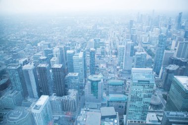 Toronto, Kanada 'daki CN Kulesi' nden şehir merkezinin güzel manzarası