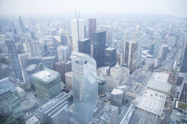 Toronto, Kanada 'daki CN Kulesi' nden şehir merkezinin güzel manzarası