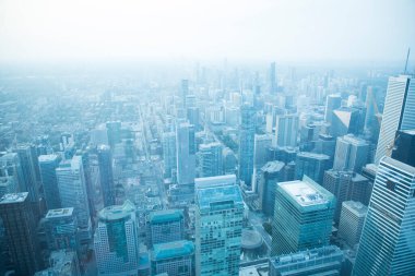 Toronto, Kanada 'daki CN Kulesi' nden şehir merkezinin güzel manzarası