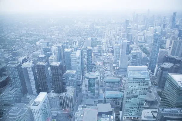 Toronto, Kanada 'daki CN Kulesi' nden şehir merkezinin güzel manzarası