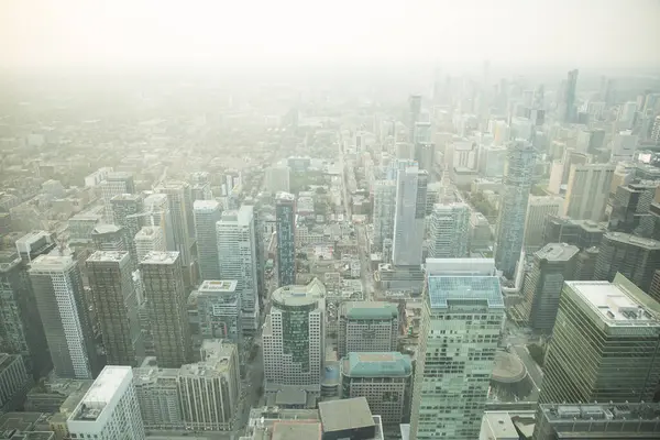 Toronto, Kanada şehir merkezinin güzel hava manzarası