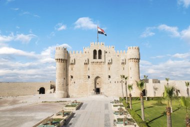 İskenderiye, Mısır 'daki Qaitbay Kalesi manzarası