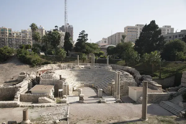 Beautiful view of The Roman amphitheater in Alexandria, Egypt