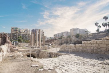 İskenderiye, Mısır 'daki Roma amfitiyatrosunun güzel manzarası