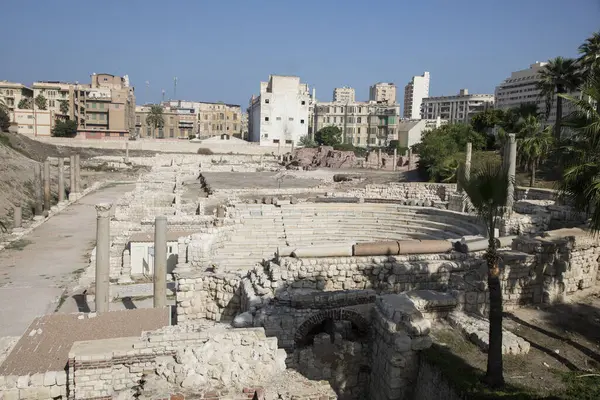 Beautiful view of The Roman amphitheater in Alexandria, Egypt