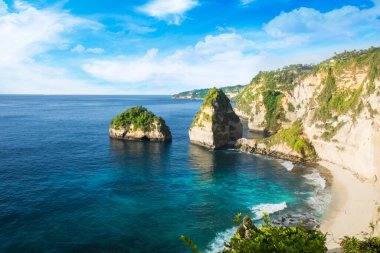 Penida Adası, Endonezya 'daki Elmas Sahili' nin güzel manzarası
