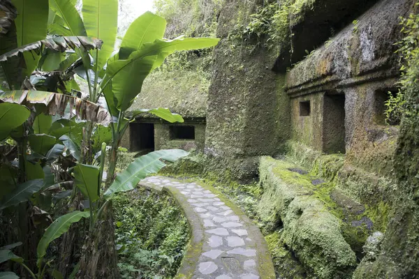 stock image Beautiful view of Gunung Kawi Tampaksiring and ritual in Ubud, Bali Island, Indonesia