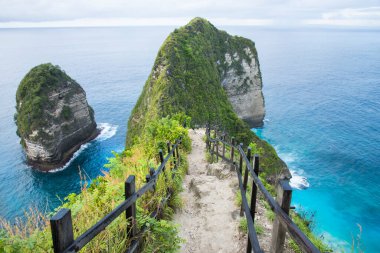 Endonezya 'nın Nusa Penida adasındaki Kelingking Sahili' nin güzel manzarası