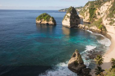 Penida Adası, Endonezya 'daki Elmas Sahili' nin güzel manzarası