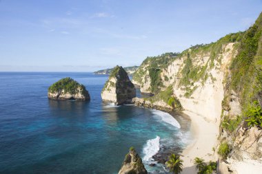 Penida Adası, Endonezya 'daki Elmas Sahili' nin güzel manzarası