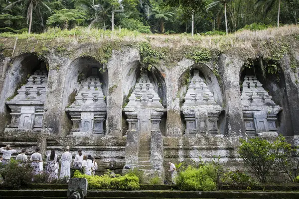 stock image Beautiful view of Gunung Kawi Tampaksiring and ritual in Ubud, Bali Island, Indonesia