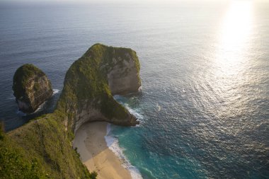 Endonezya 'nın Nusa Penida adasındaki Kelingking Sahili' nin güzel manzarası