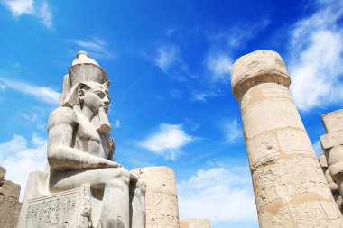 Luxor, Mısır 'daki antik Luxor Tapınağı' nın güzel manzarası