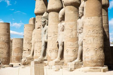 Luxor, Mısır 'daki antik Luxor Tapınağı' nın güzel manzarası