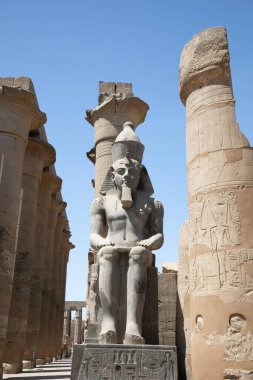 Luxor, Mısır 'daki antik Luxor Tapınağı' nın güzel manzarası