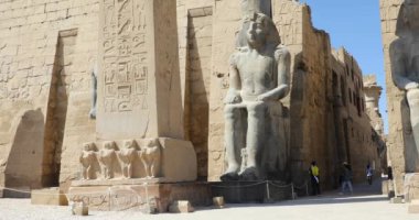 Luxor, Mısır 'daki antik Luxor Tapınağı' nın güzel manzarası