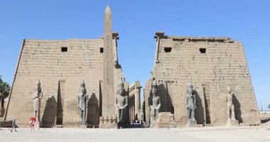 Luxor, Mısır 'daki antik Luxor Tapınağı' nın güzel manzarası