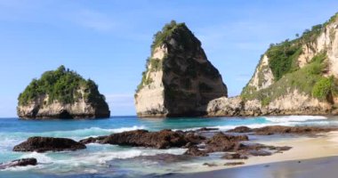 Penida Adası, Endonezya 'daki Elmas Sahili' nin güzel manzarası