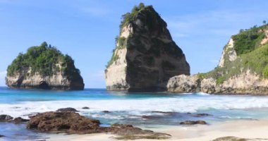 Penida Adası, Endonezya 'daki Elmas Sahili' nin güzel manzarası