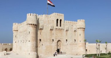 İskenderiye, Mısır 'daki Qaitbay Kalesi manzarası