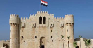 İskenderiye, Mısır 'daki Qaitbay Kalesi manzarası