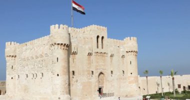 İskenderiye, Mısır 'daki Qaitbay Kalesi manzarası