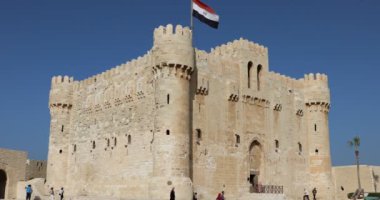 İskenderiye, Mısır 'daki Qaitbay Kalesi manzarası