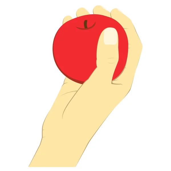 手拿着红苹果的矢量图形 — 图库矢量图片