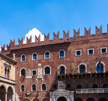 Avrupa. İtalya. Verona mimarisinin elementleri. Boşluğu kopyala.