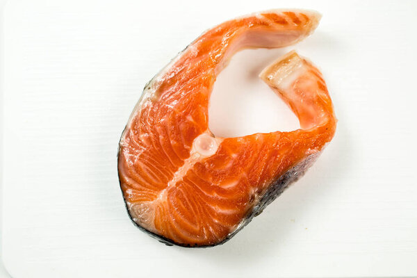 Fresh Raw Salmon Fillets with Olive Oil