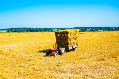 Tarlada duran büyük saman topları..