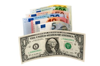 ABD Doları ve Euro banknotları