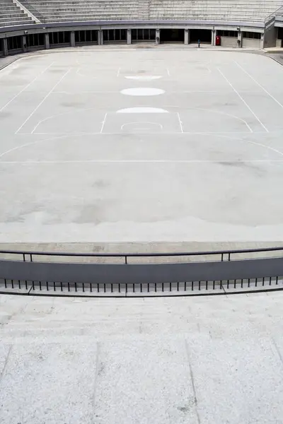 Betonové Hřiště Basketbal Detailní Betonová Podlaha Venkovní Hřiště Sport — Stock fotografie