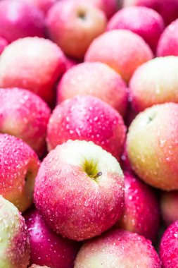 Su damlalarında tatlı elmalar