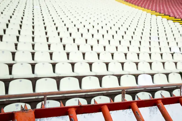 Bílá Židle Stojanu Stadion — Stock fotografie